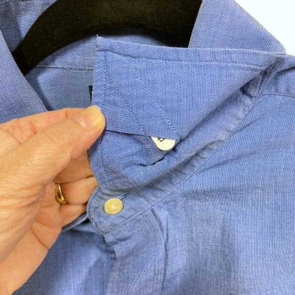 Tommy Hilfiger Ithaca Blue Cotton Dress Shirt, French Cuffs, Large 16.5 in,34-35 - Picture 3 of 7